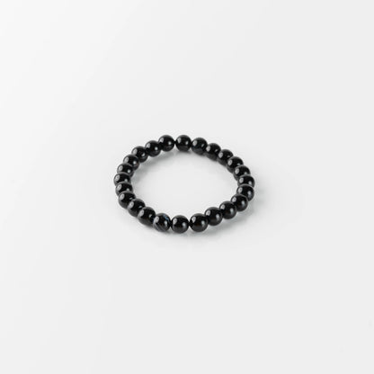 Natural Black Obsidian Bracelet 8mm With Certificate