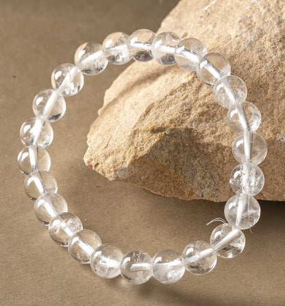 Clear Quartz Round 8MM Bead Bracelet for Mind & Soul Alignment