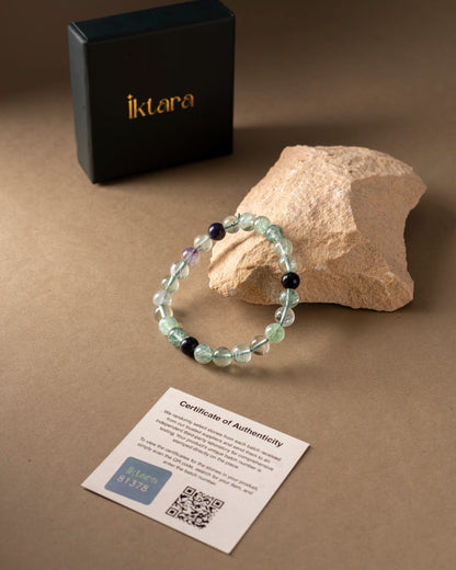 Natural Multi Fluorite Bracelet 8mm With Certificate