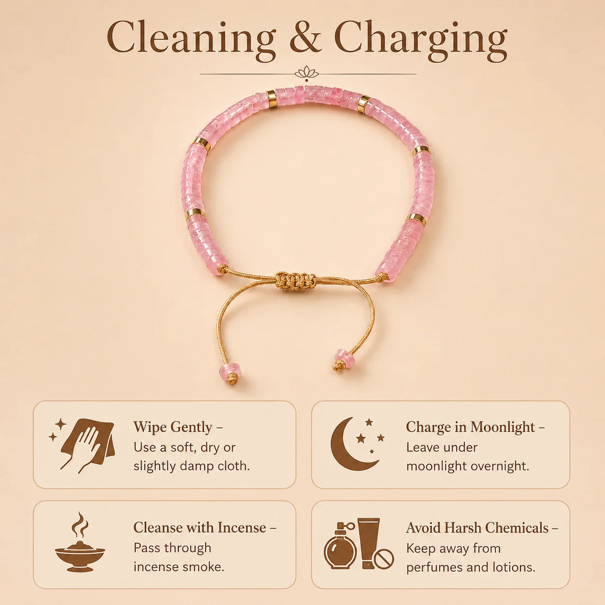 Rose Quartz Braided Bracelet (Heals Heart & Attracts Love)