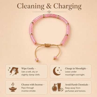 Rose Quartz Braided Bracelet (Heals Heart & Attracts Love)