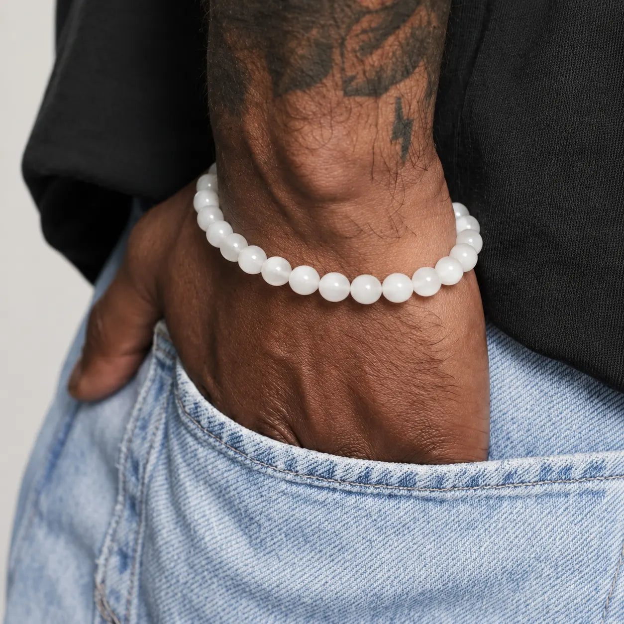 Natural Selenite Bracelet 8mm With Certificate