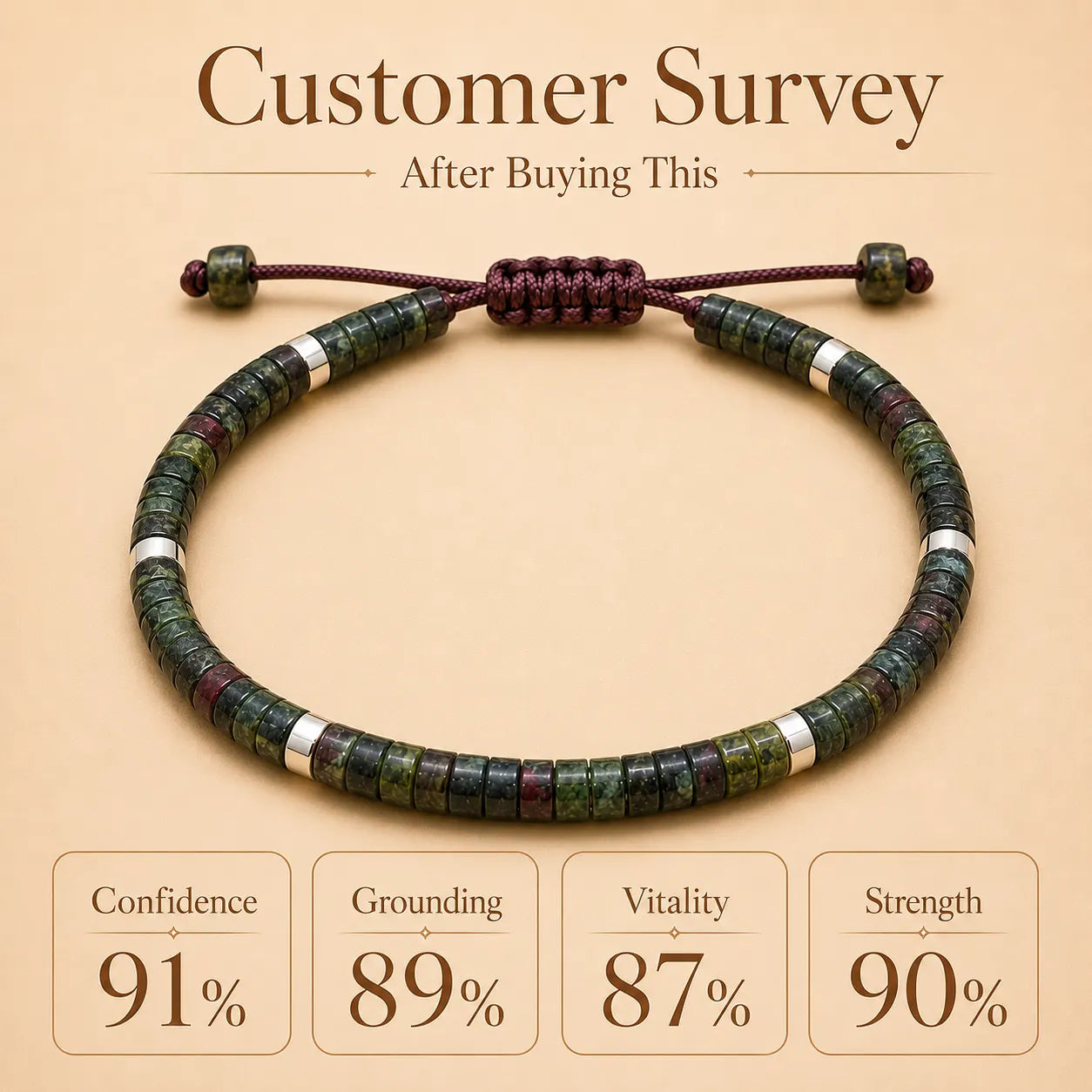 Dragon Blood Stone Braided Bracelet for Courage & Power