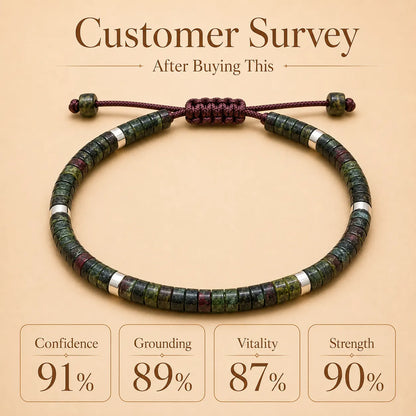 Dragon Blood Stone Braided Bracelet for Courage & Power