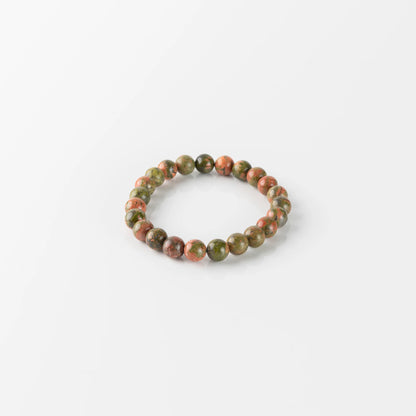 Natural Unakite Bracelet 8mm With Certificate