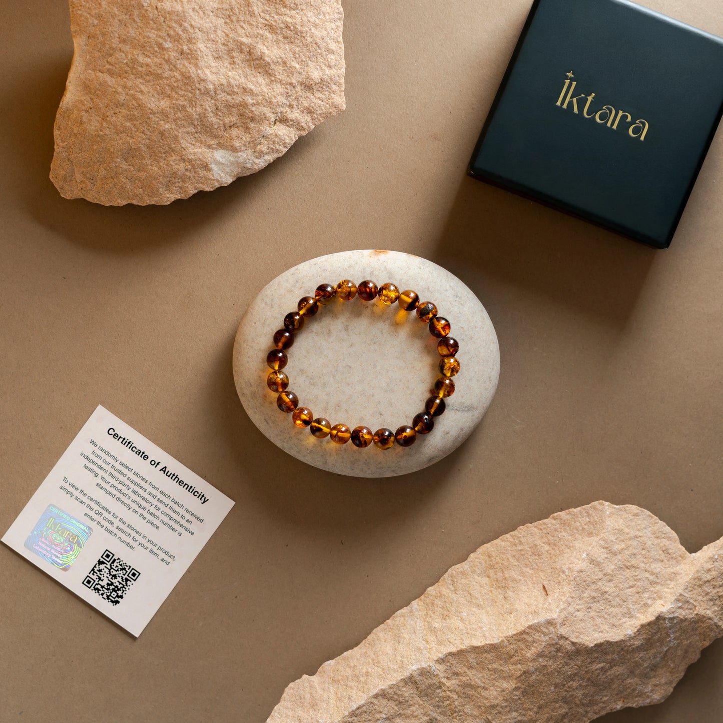 Natural Amber AAA Bracelet 8MM With Certificate