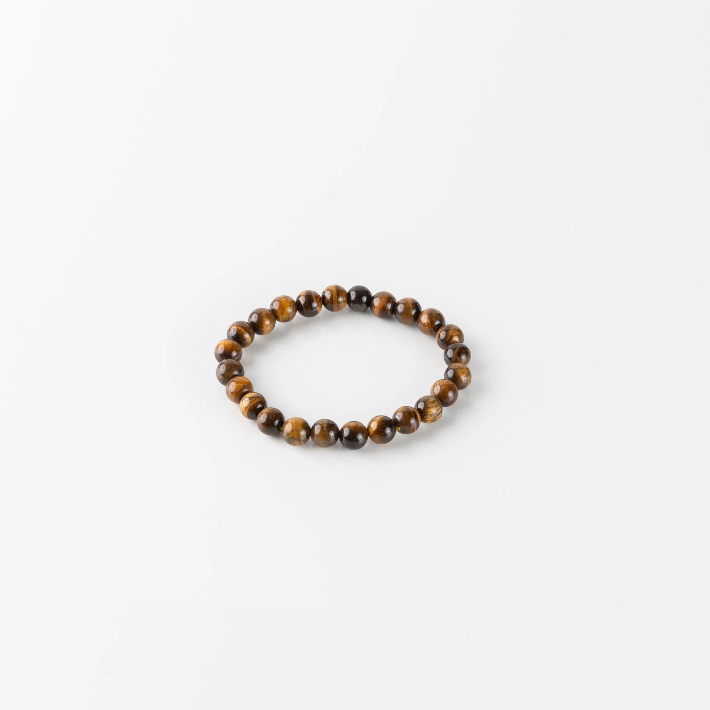 Tiger Eye 8MM rounded beads bracelet - Stone of Confidence, Courage & Focus