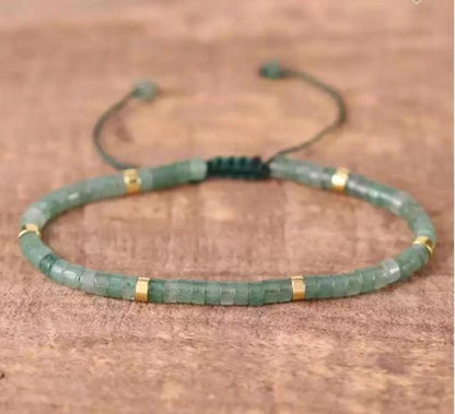 Aventurine Braided Bracelet for Abundance & Luck