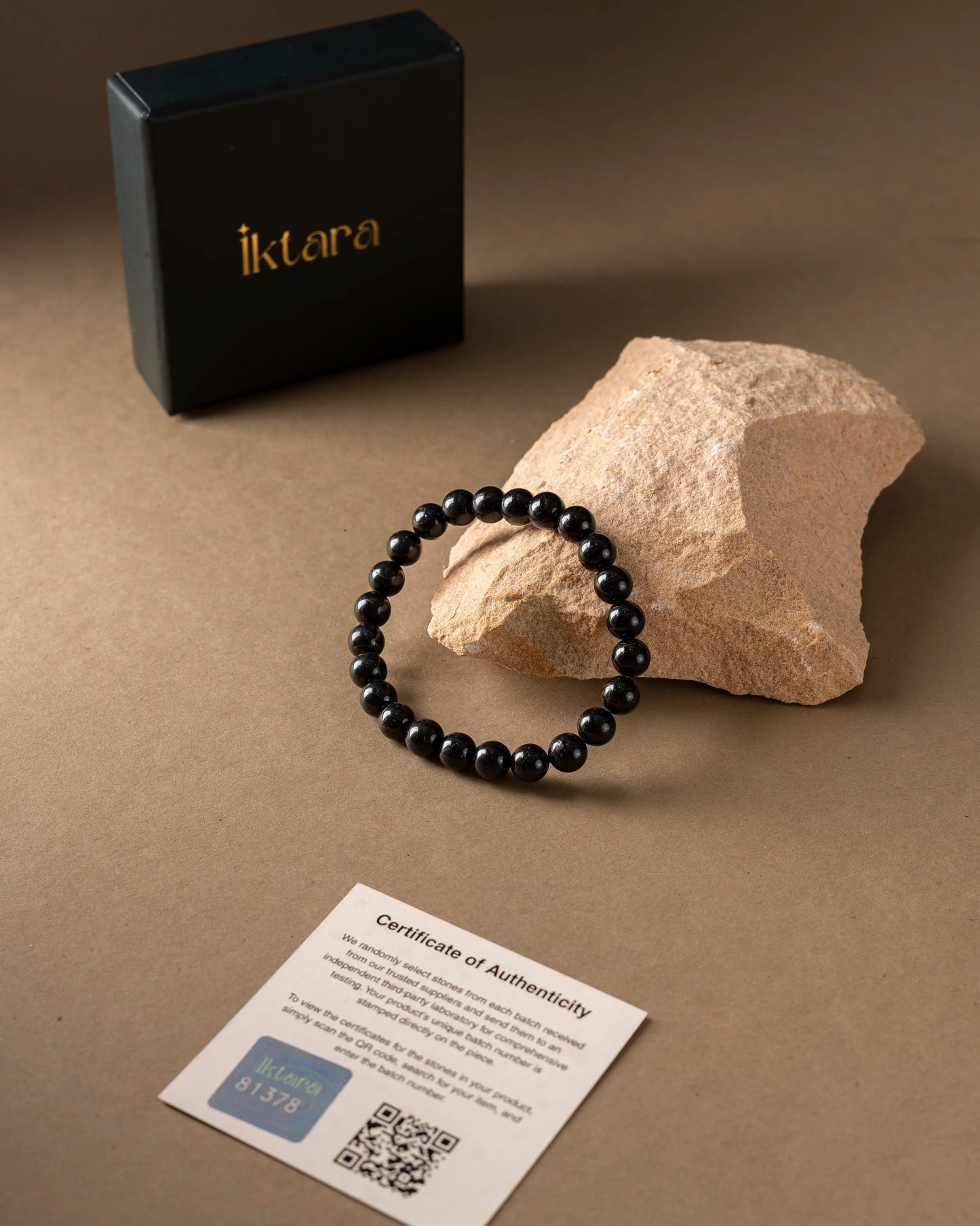 Black Tourmaline 8MM rounded beads bracelet - Stone of Protection, Grounding & Strength