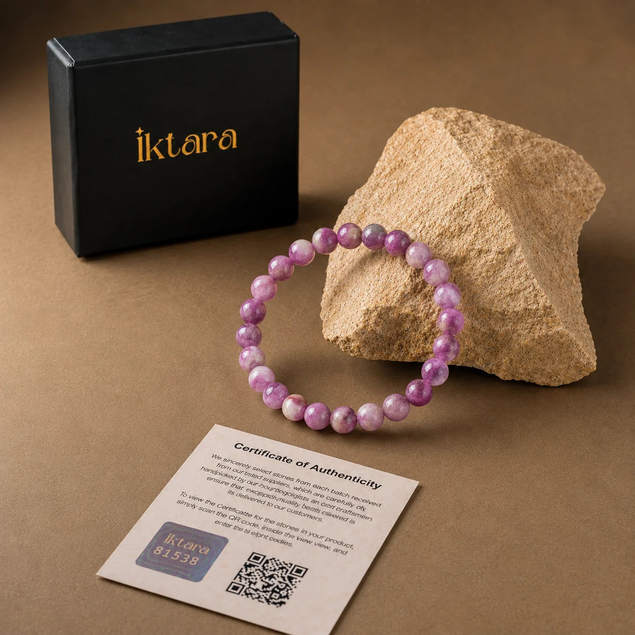 Natural Lepidolite AAA Bracelet 8MM with Certificate