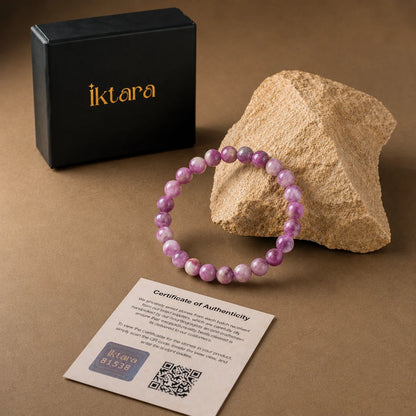 Natural Lepidolite AAA Bracelet 8MM with Certificate