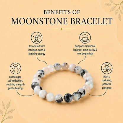 Natural Moonstone Bracelet 8mm With Certificate