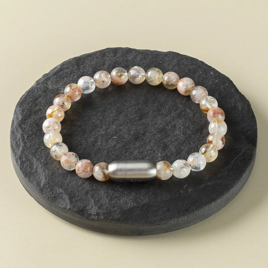 Citrine Round 8MM Bead Bracelet - Success & Abundance with Maglink