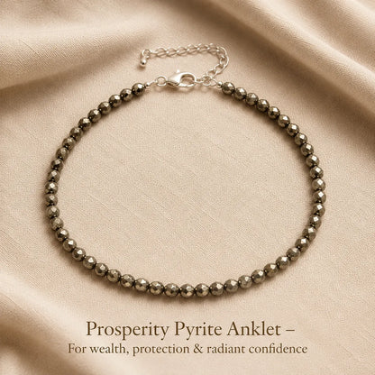 Prosperity Pyrite Anklet – For wealth, protection & radiant confidence