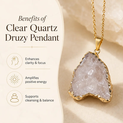 Clear Quartz Druzy Pendant
