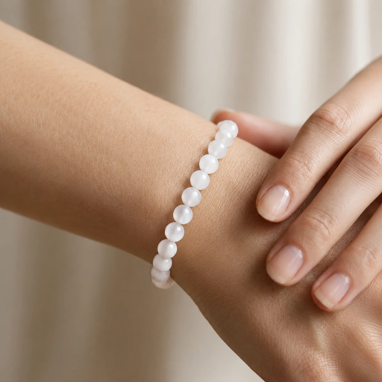 Natural Selenite Bracelet 8mm With Certificate