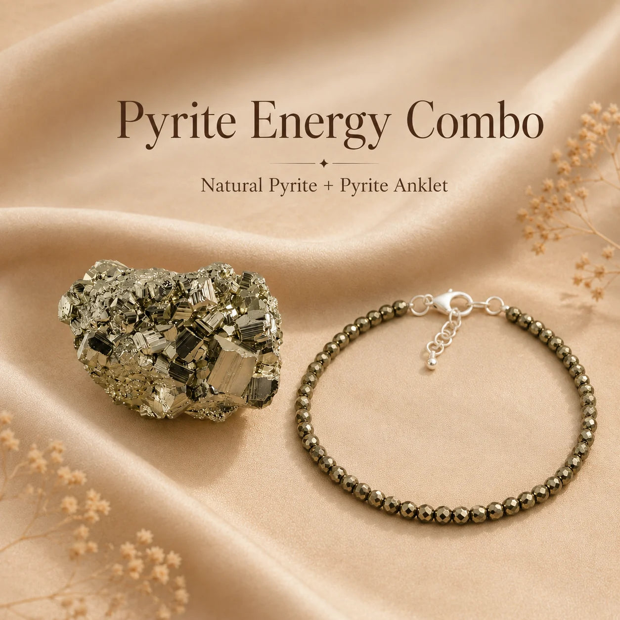 Dhan Shakti Pyrite Cluster Anklet Combo