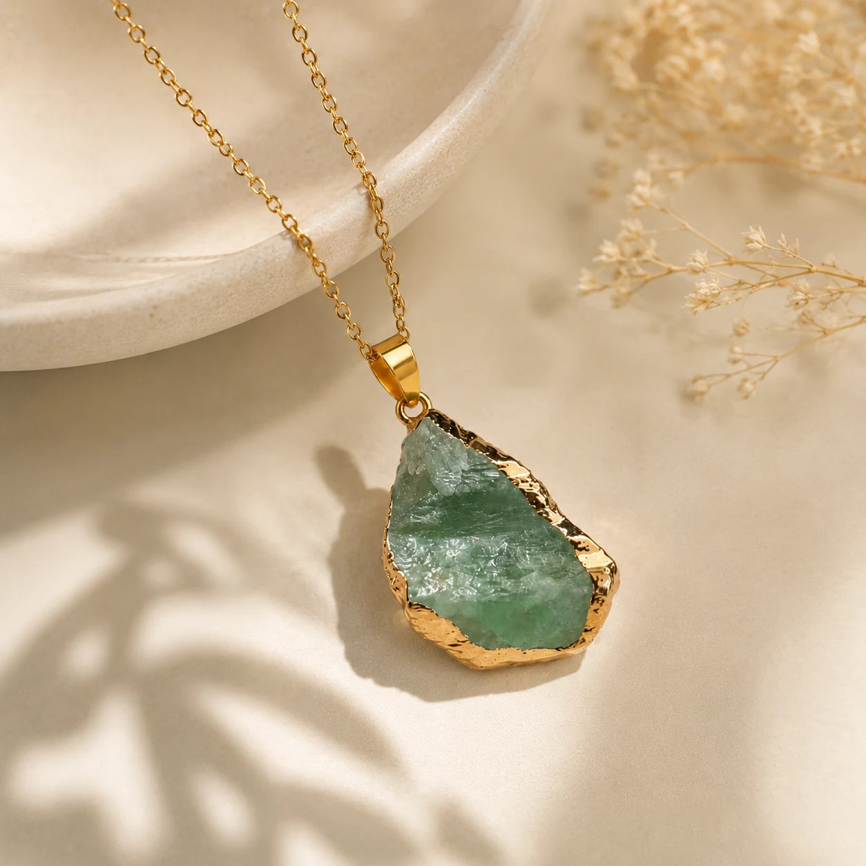 Green Aventurine Druzy Pendant