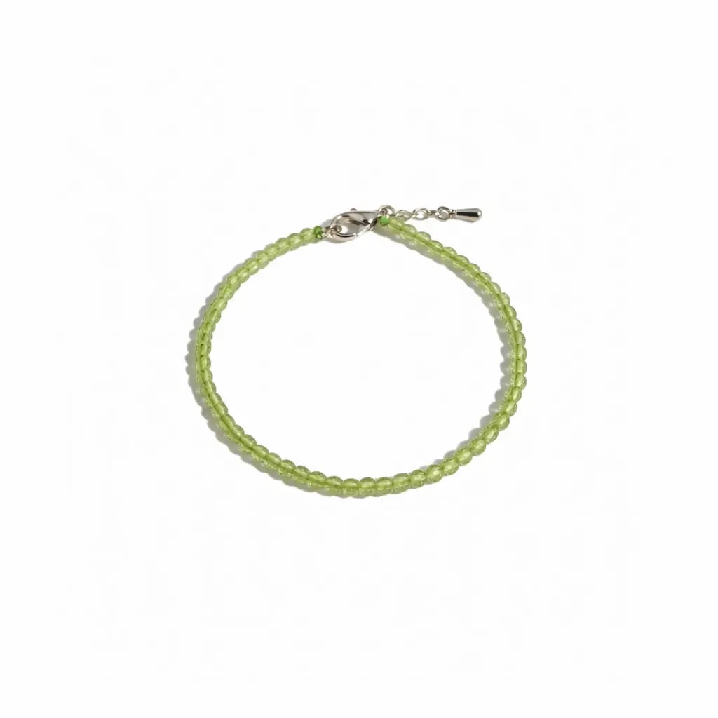 Celestial Green Peridot Anklet 3mm – For spiritual alignment & joyful flow