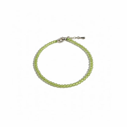 Celestial Green Peridot Anklet 3mm – For spiritual alignment & joyful flow