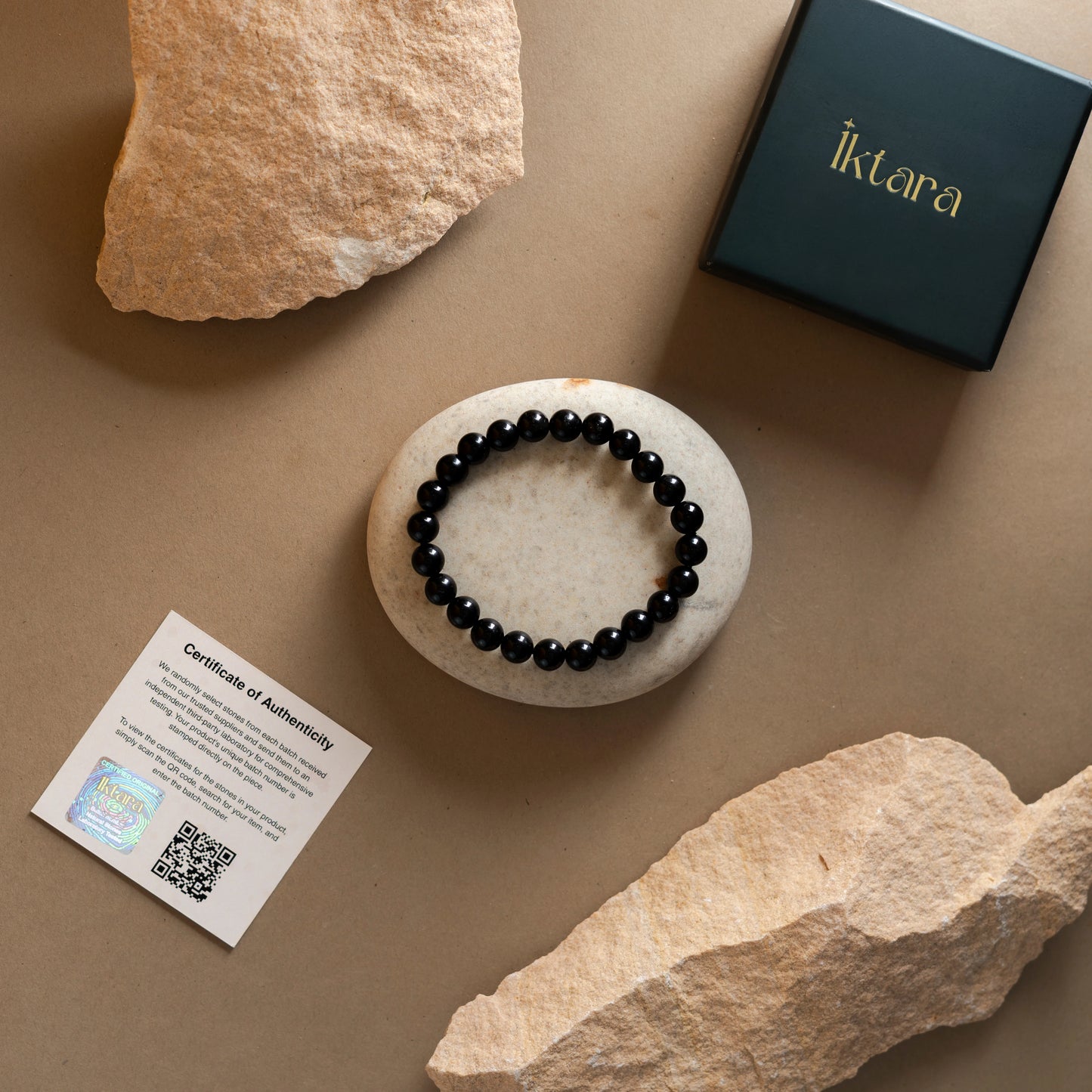 Natural Black Onyx Bracelet 8mm With Certificate