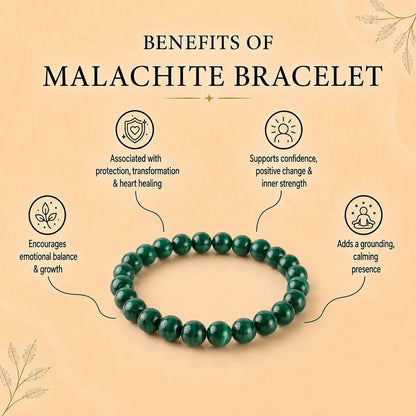 Natural Malachite AAA Bracelet 8MM With Certificate