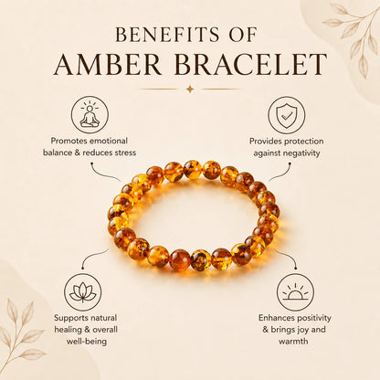 Natural Amber AAA Bracelet 8MM With Certificate