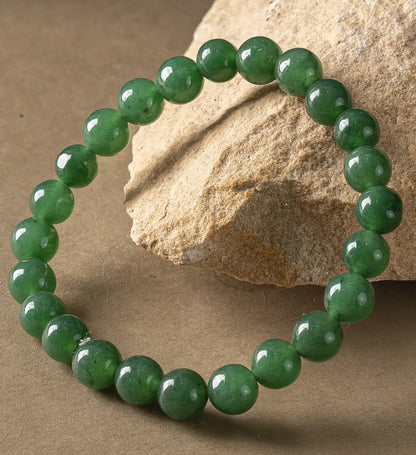 Natural Green Jade Bracelet 8mm With Certificate