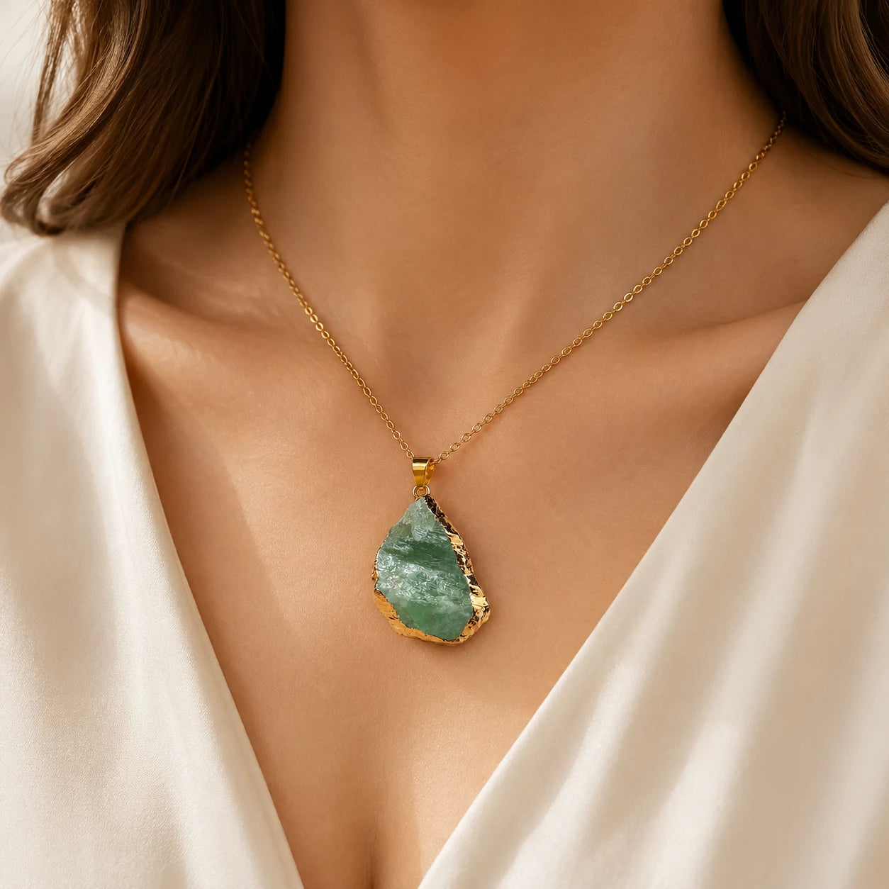 Green Aventurine Druzy Pendant