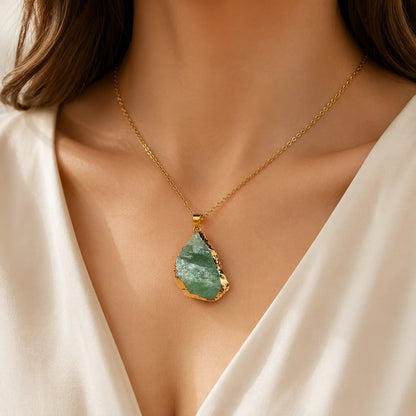 Green Aventurine Druzy Pendant