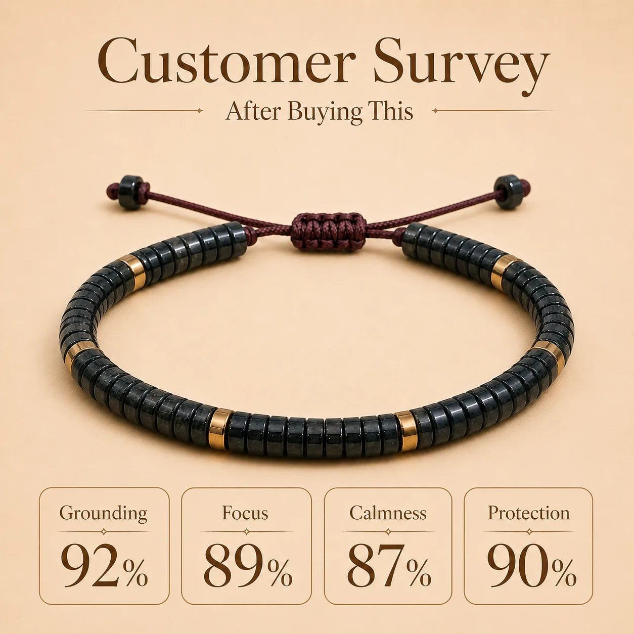Hematite Braided Bracelet (For Strength, Stability, & Energetic)
