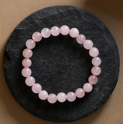 Rose Quartz Love Harmony Round 8MM Bead Bracelet