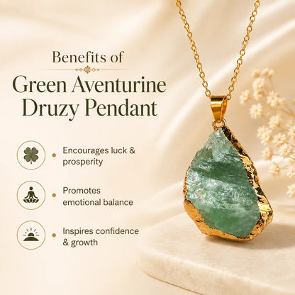 Green Aventurine Druzy Pendant
