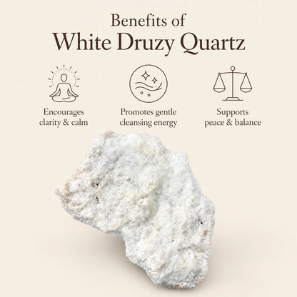 White Druzy Quartz  Mineral Specimen (156gm)
