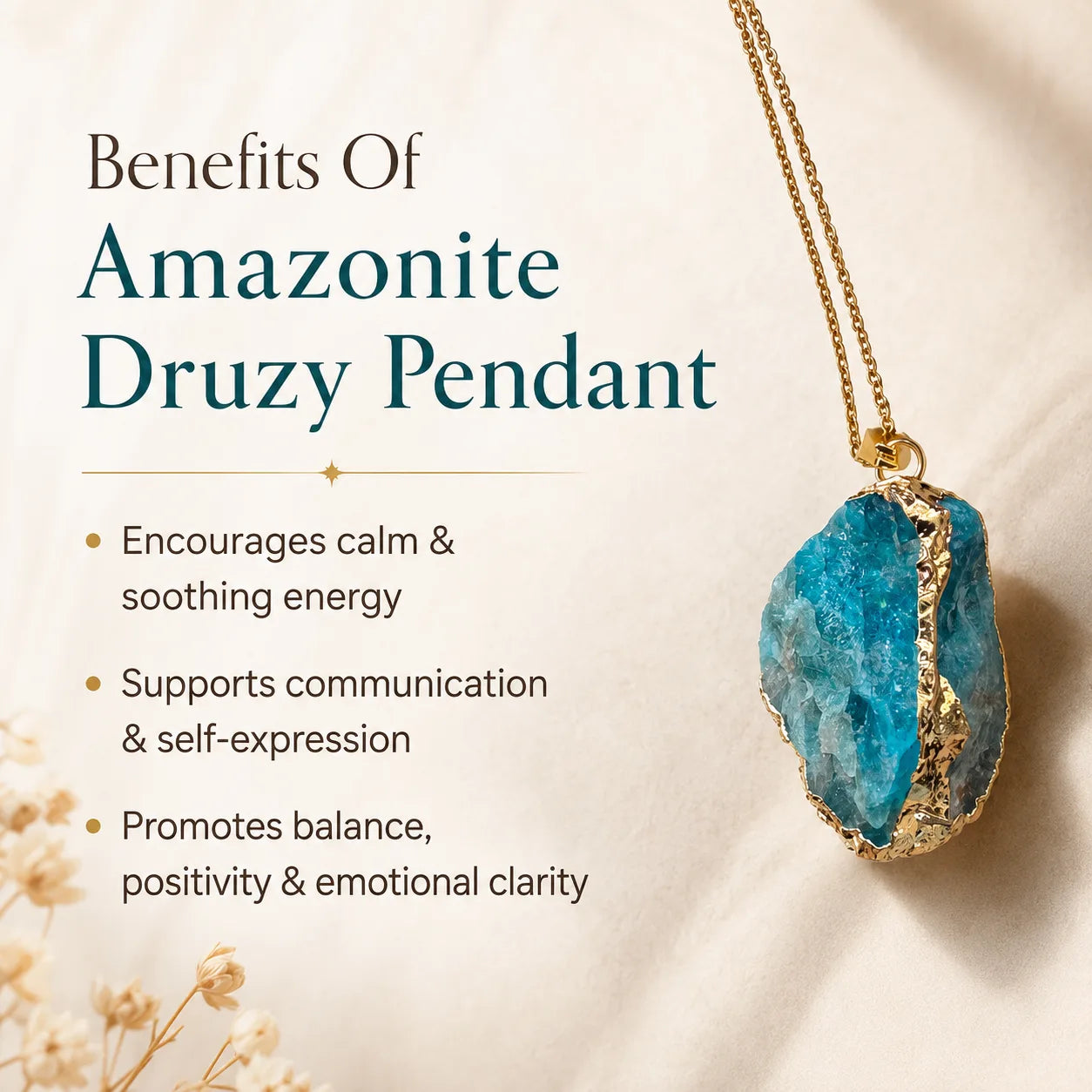 Amazonite Druzy Pendant