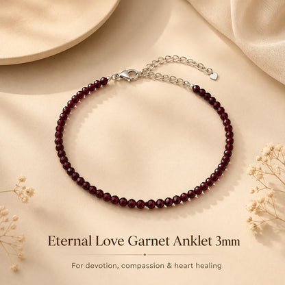 Eternal Love Garnet Anklet 3mm – For devotion, compassion & heart healing
