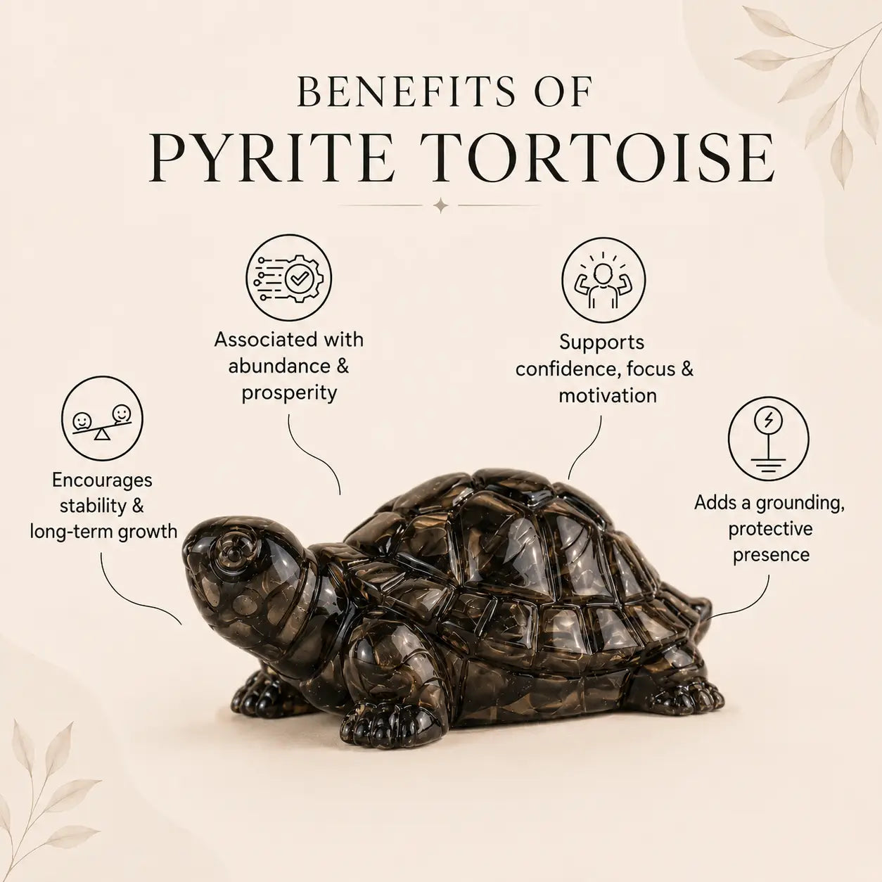 Swarna Shakti Pyrite Tortoise – Natural Pyrite Kachua for Abundance & Stability
