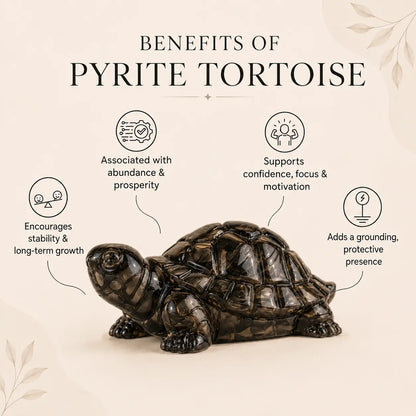 Swarna Shakti Pyrite Tortoise – Natural Pyrite Kachua for Abundance & Stability