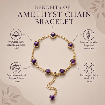 Amethyst Mind & Calm Energy Chain Bracelet